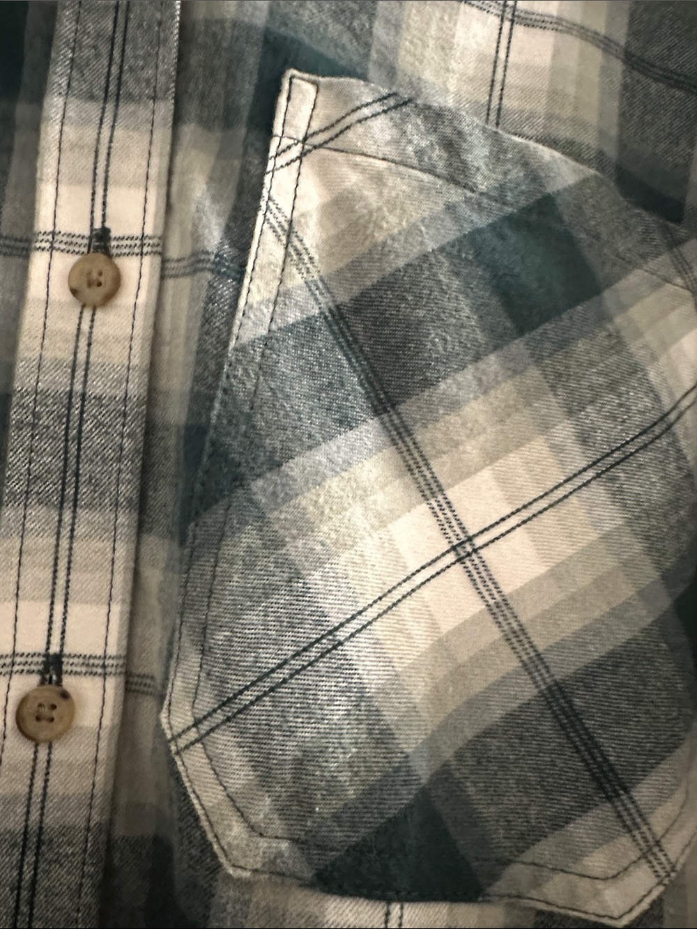 Babaton Green and White Plaid Button-Down Shirt. Size 2- large - Picture 3 of 3